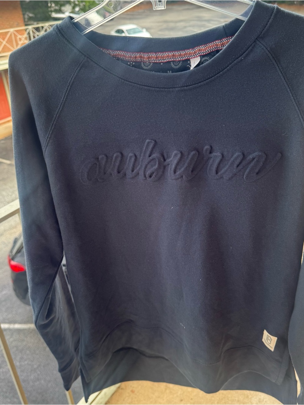 Pressbox Auburn Embroidered Logo Navy Blue Crewneck Pullover Sweatshirt M
